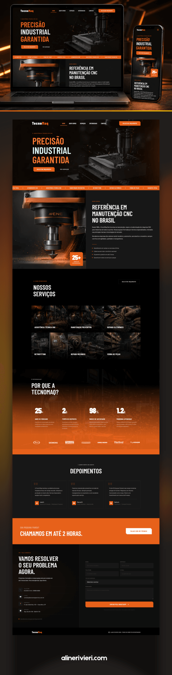 Projeto de webdesign para pequeno negócio desenvolvido por Aline Rivieri