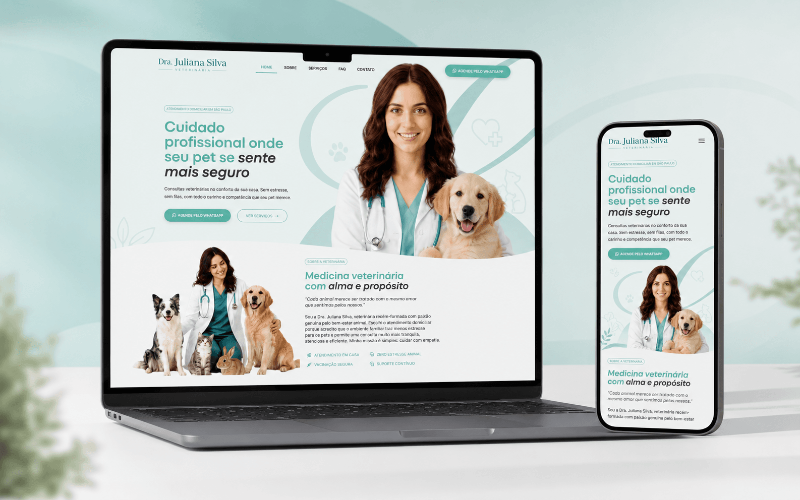 Projeto de webdesign para pequeno negócio desenvolvido por Aline Rivieri