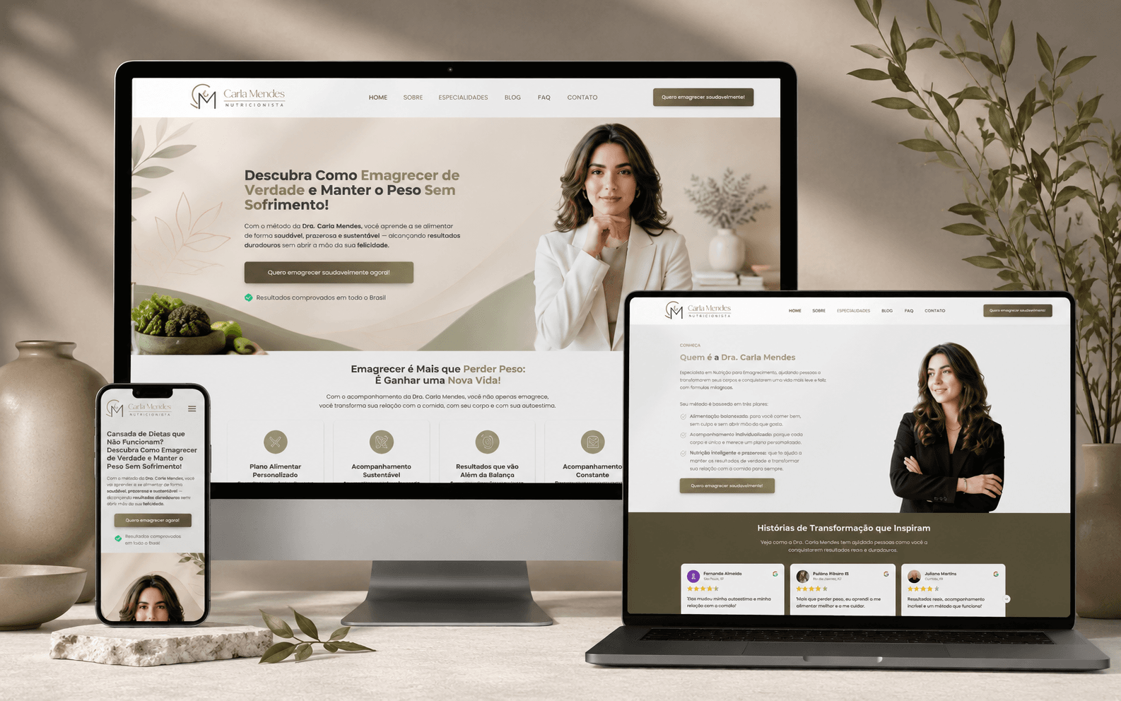 Projeto de webdesign para pequeno negócio desenvolvido por Aline Rivieri
