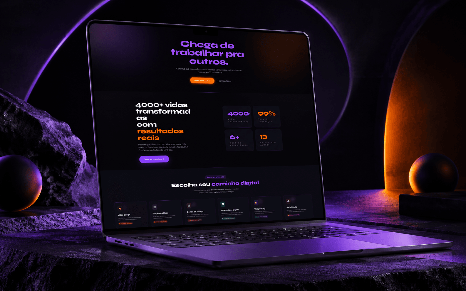 Projeto de webdesign para pequeno negócio desenvolvido por Aline Rivieri