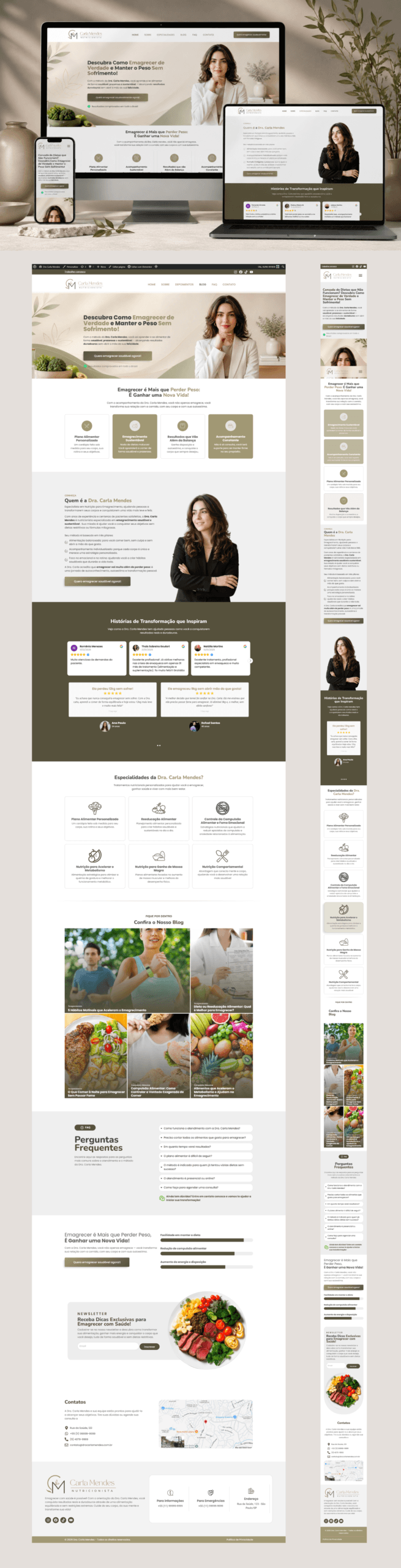 Projeto de webdesign para pequeno negócio desenvolvido por Aline Rivieri
