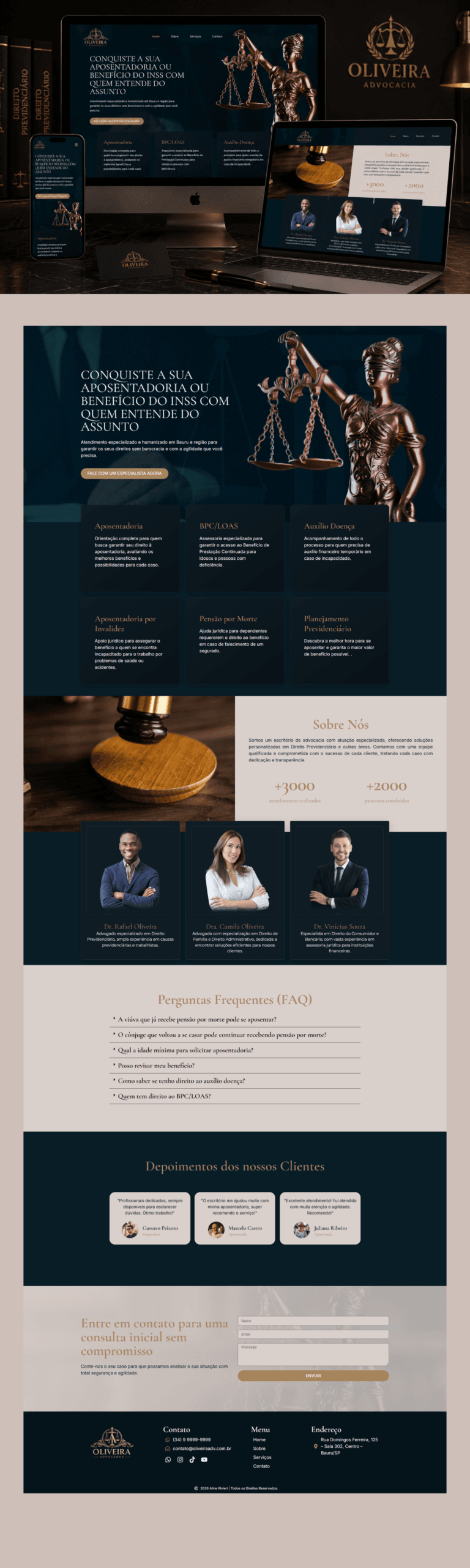 Projeto de webdesign para pequeno negócio desenvolvido por Aline Rivieri