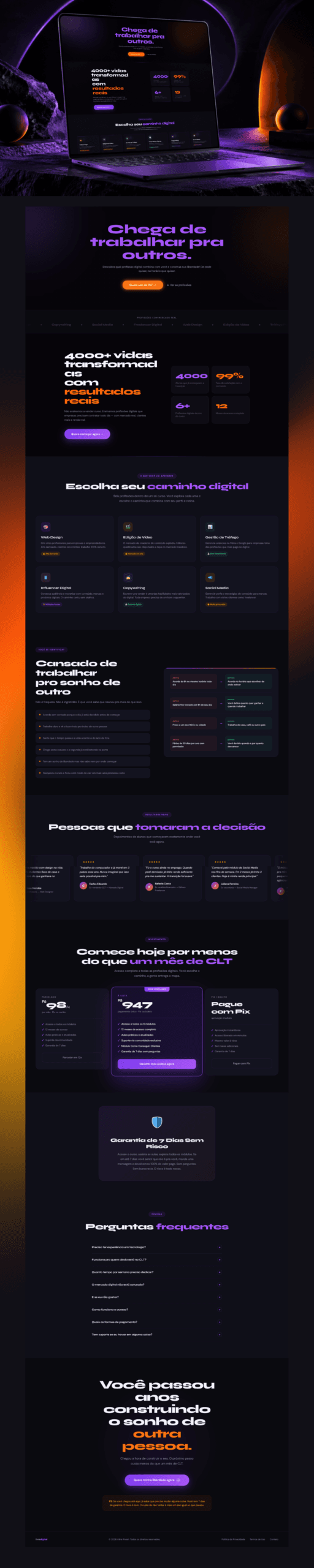 Projeto de webdesign para pequeno negócio desenvolvido por Aline Rivieri