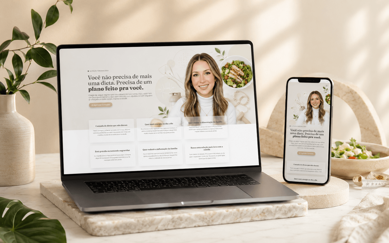 Projeto de webdesign para pequeno negócio desenvolvido por Aline Rivieri