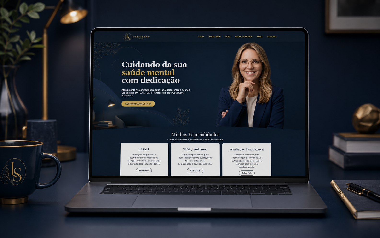 Projeto de webdesign para pequeno negócio desenvolvido por Aline Rivieri