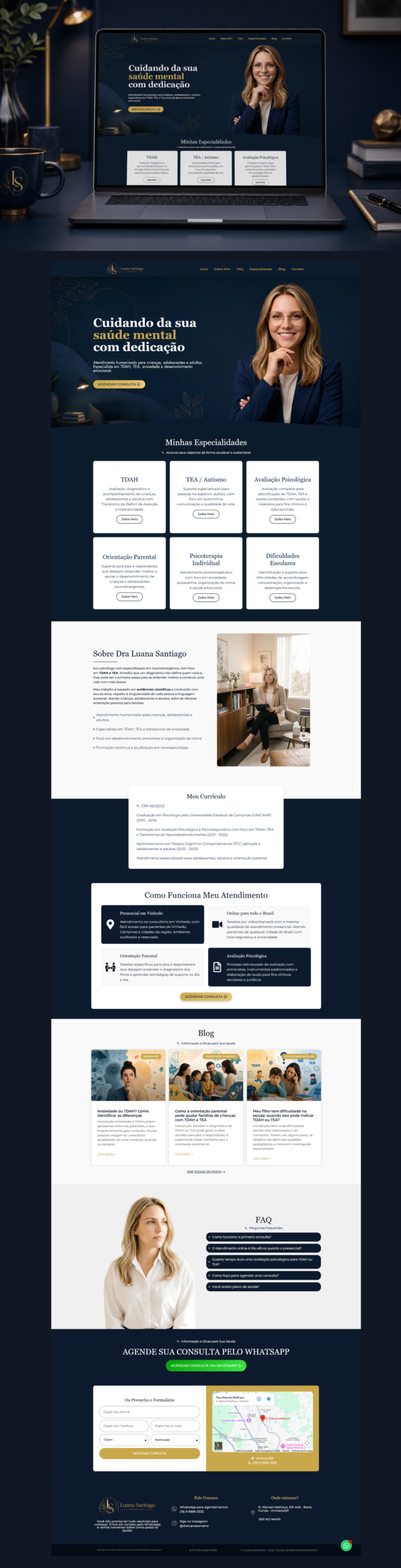 Projeto de webdesign para pequeno negócio desenvolvido por Aline Rivieri